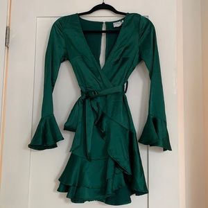 Princess Polly Loraline Ruffle Dress Teal XS/S